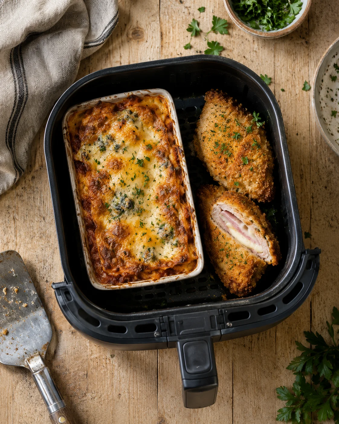 Lasagnes au Bleu et Poulet Cordon Bleu à l’Air Fryer image 2