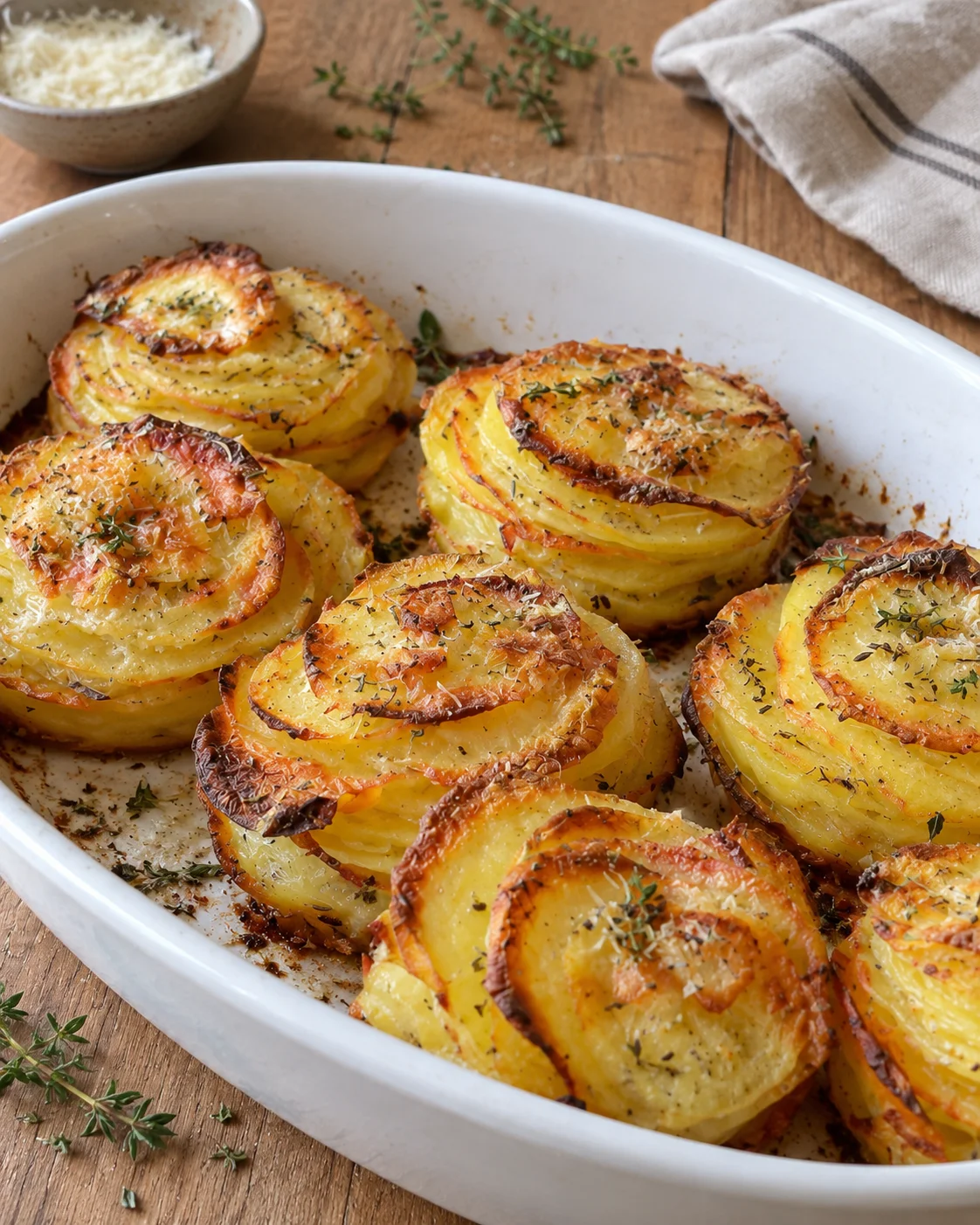Millefeuilles de Pommes de Terre au Parmesan & au Thym — Dorés, Croustillants & Fondants