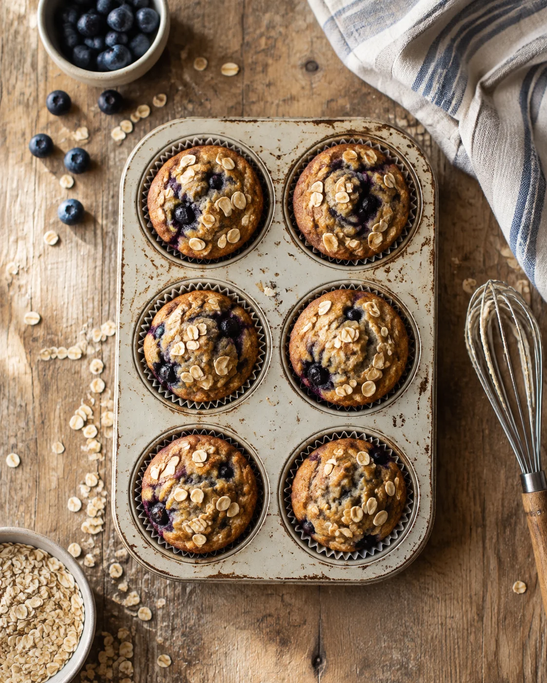 Muffins Protéinés aux Myrtilles, Flocons d’Avoine et Yaourt Grec image 2
