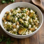 Orzo aux Choux de Bruxelles Rôtis, Feta et Pois Chiches