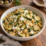 Orzo aux Courgettes Rôties, Pois Chiches et Feta