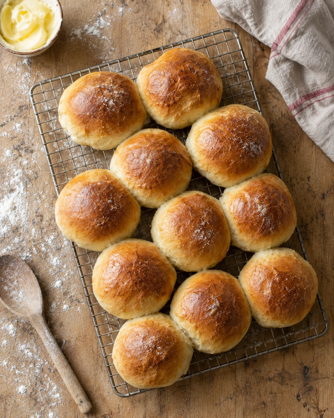 Petits Pains à la Levure et au Beurre — Moelleux et Dorés