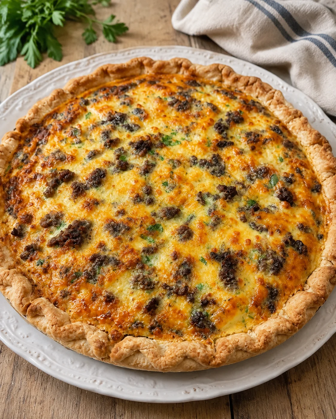 Quiche Campagnarde Maison — Jambon, Cheddar & Légumes