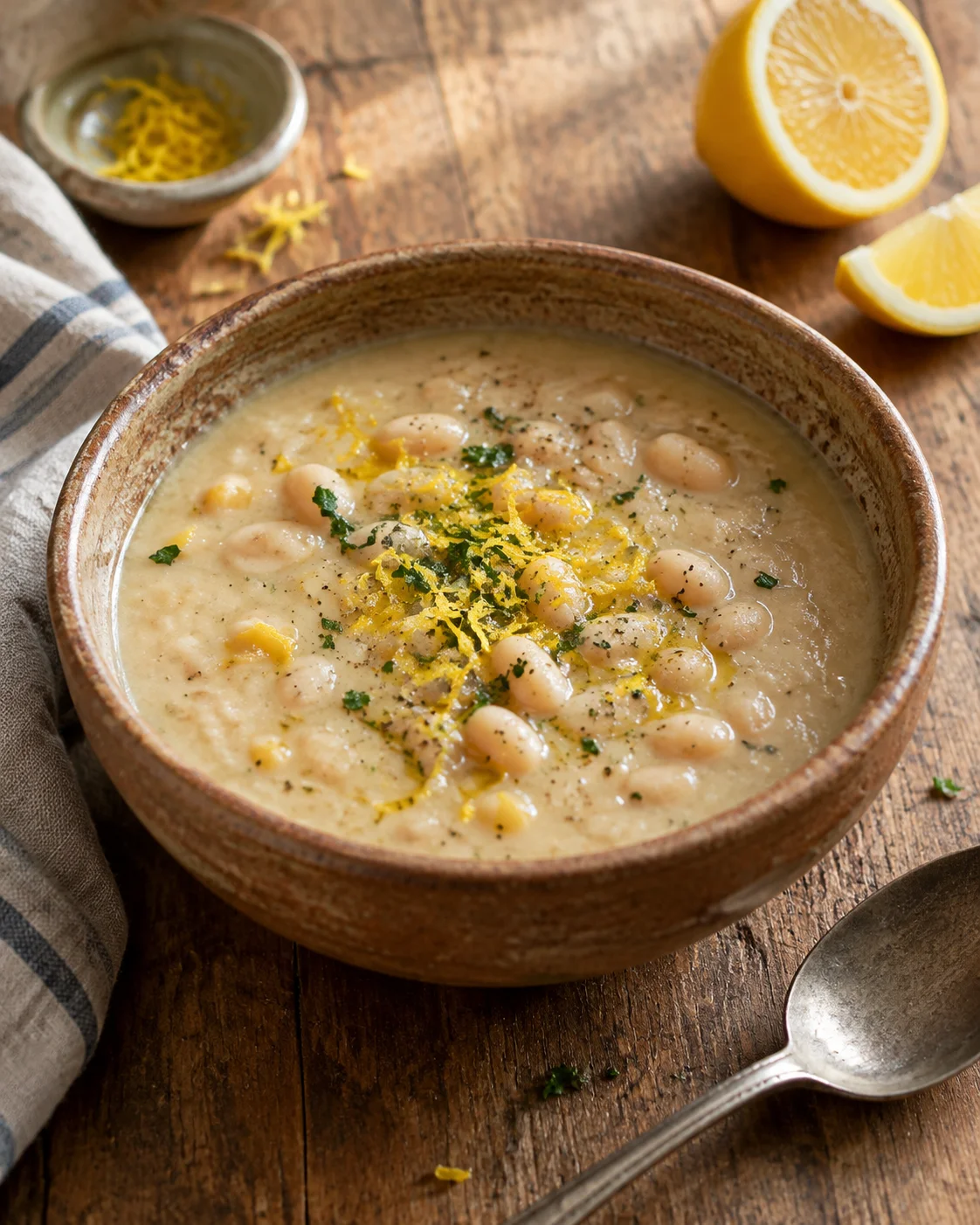 Soupe de Haricots Blancs au Citron – À la Grecque en 30 Minutes