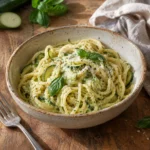 Spaghettis à la crème de courgettes
