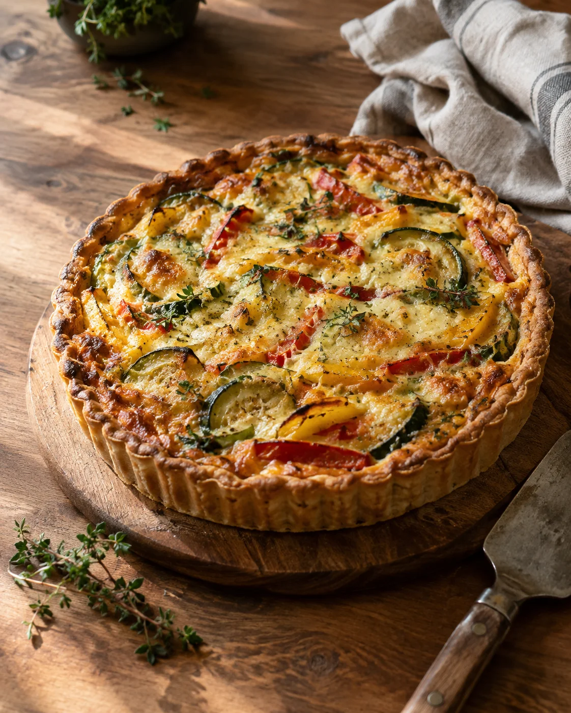 Tarte Salée aux Légumes et au Fromage — Facile, Fondante et Délicieuse