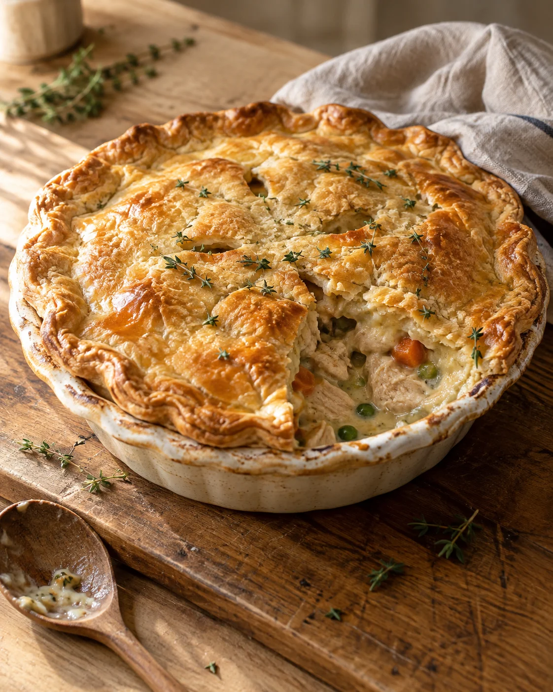 Tourte au Poulet Sans Gluten — Crémeuse, Réconfortante et Gourmande