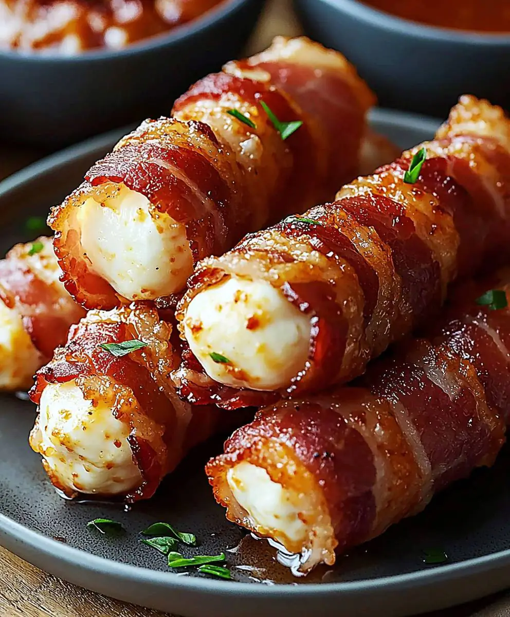 Cheesy Bacon-Wrapped Mozzarella Sticks
