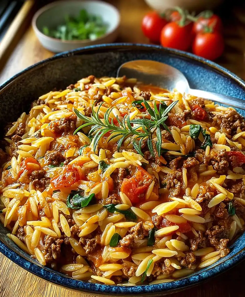 Ground Beef Orzo