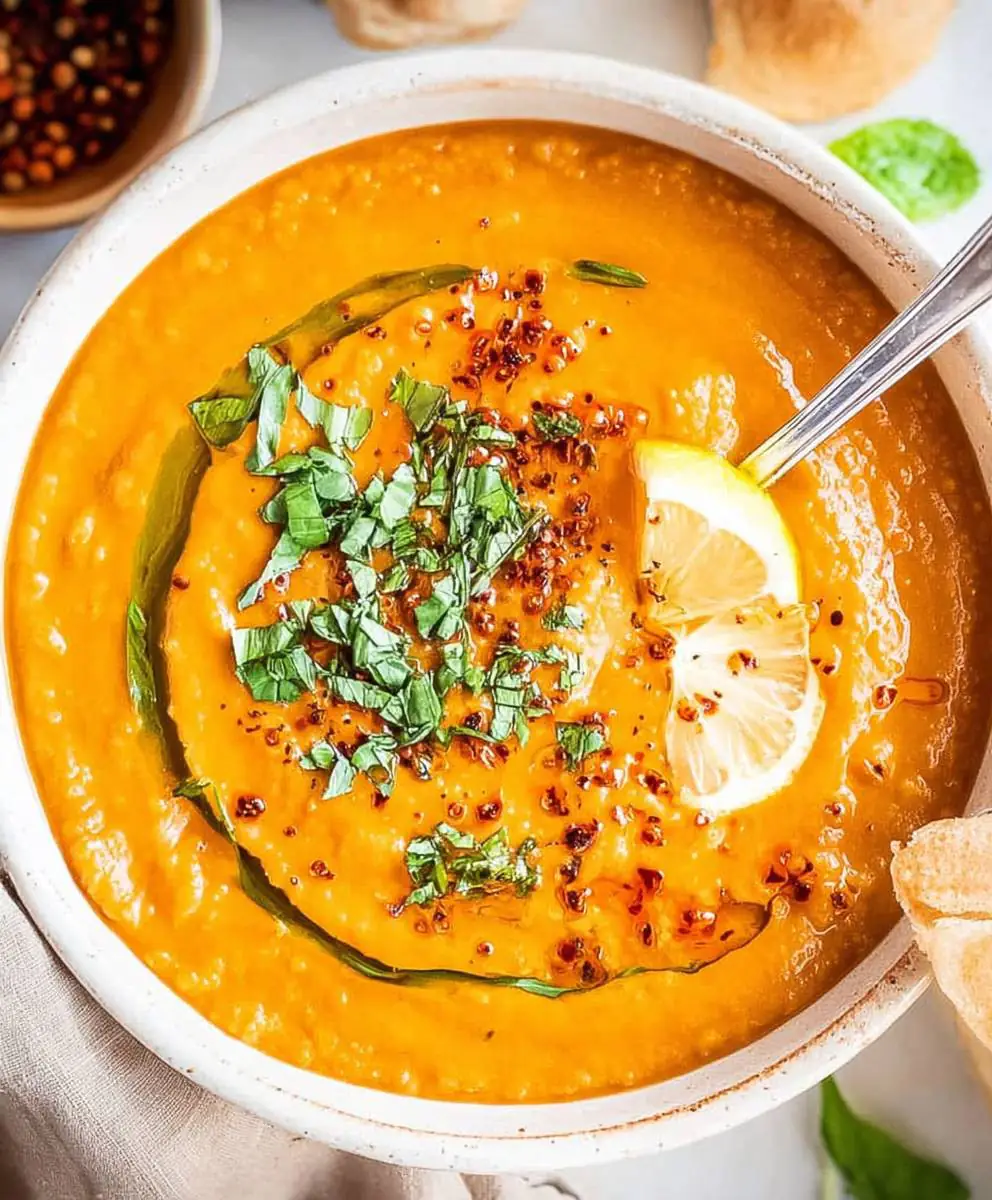Turkish red lentil soup